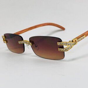 Men Sunglasses Square Brown Lens Elegant Classy Fancy Retro Vintage Lentes Gafas